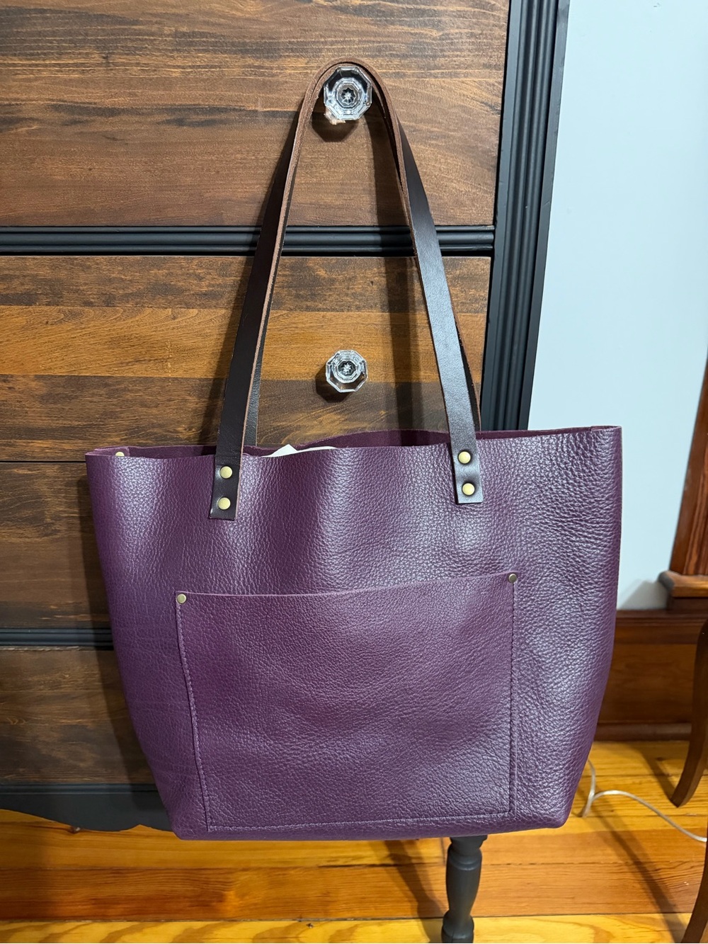 Portland Leather Plum Large Classic Tote